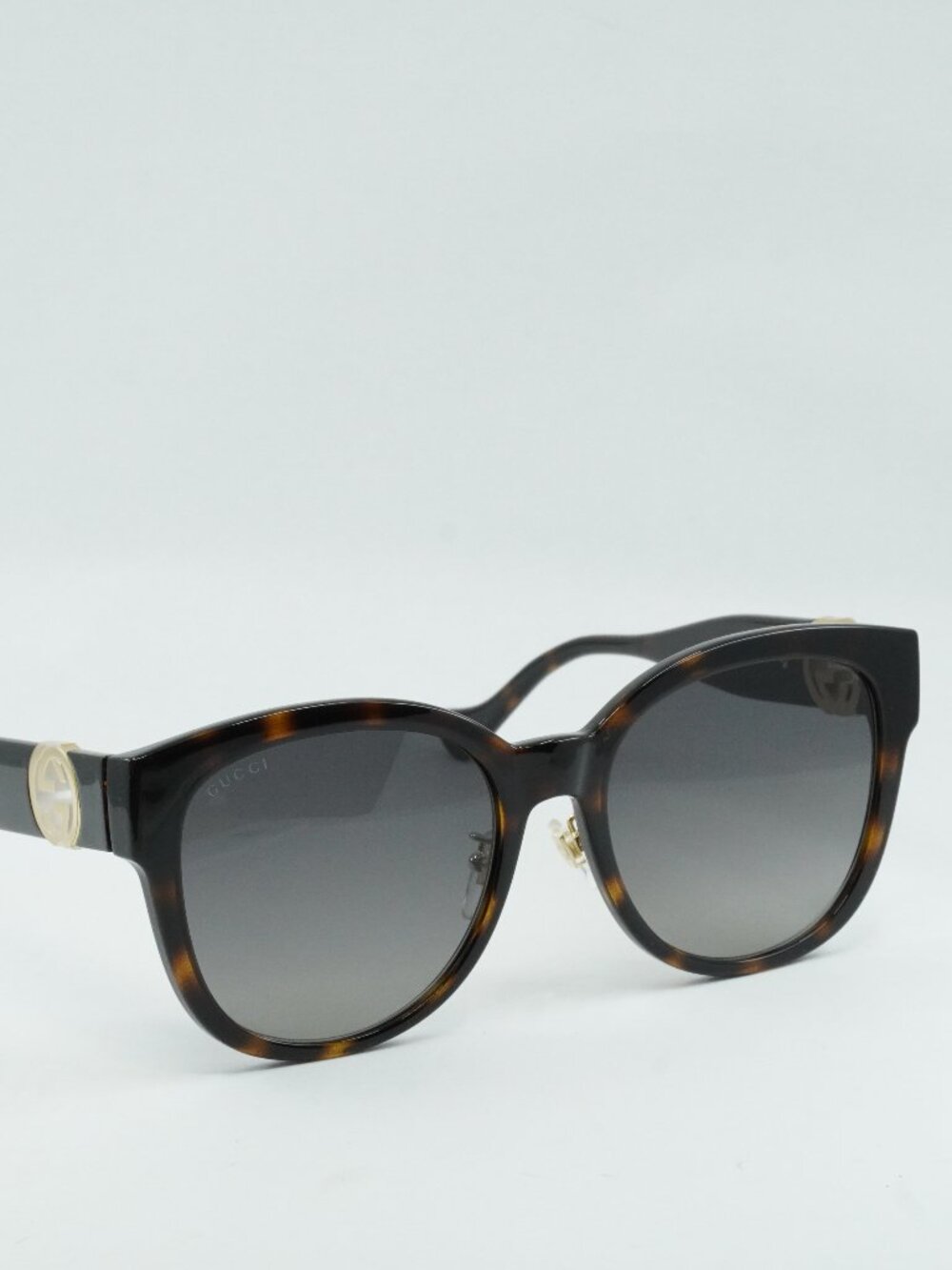 Gucci GG1028SK 007 Sunglasses Havana Cat Eye Frame, Grey Lenses